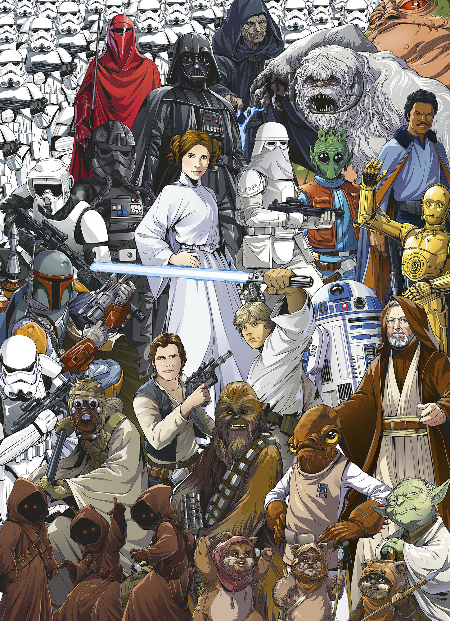Komar Fototapete »Papier Fototapete - Star Wars Classic Cartoon Collage - 1 günstig online kaufen