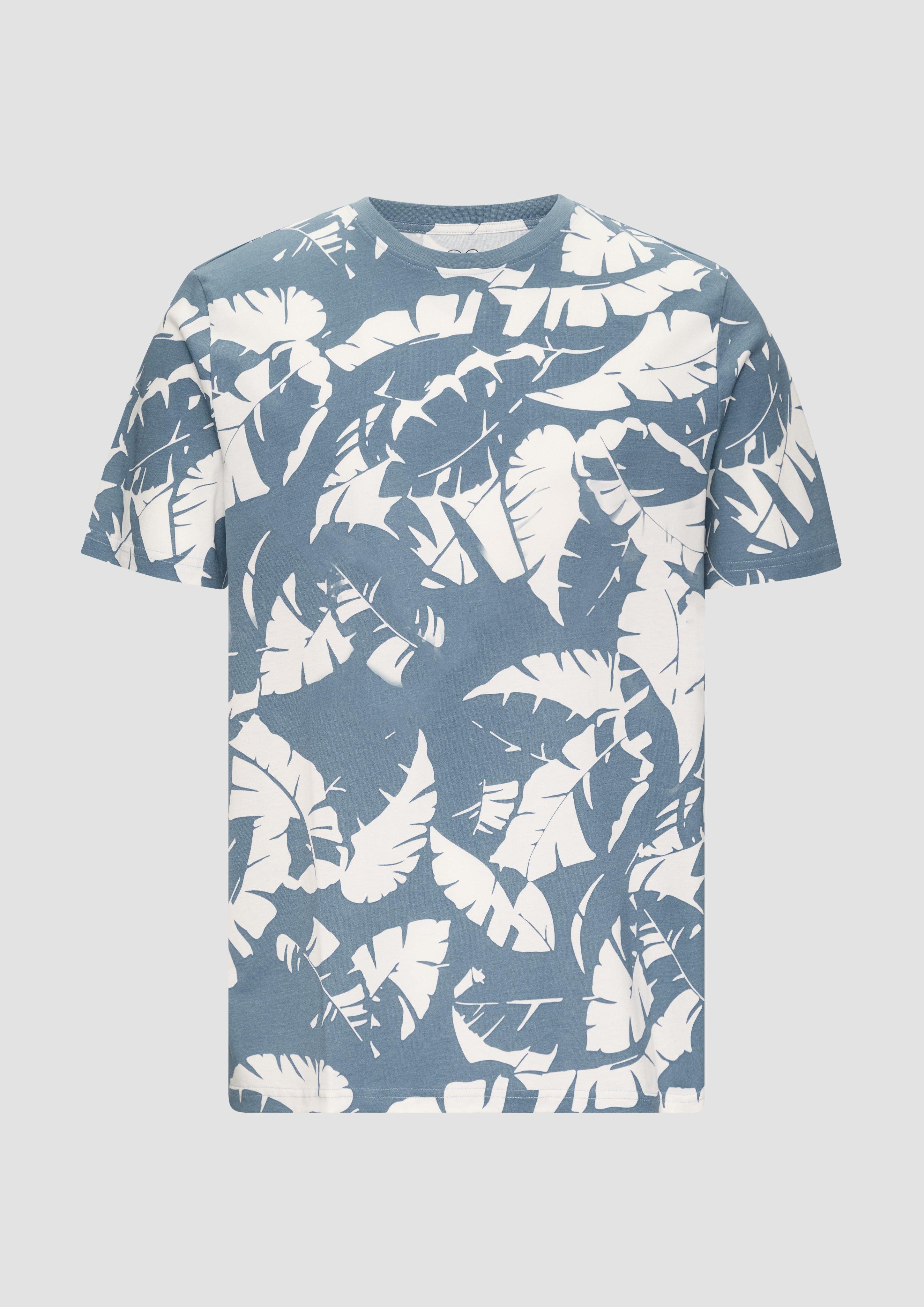 QS Kurzarmshirt T-Shirt mit All-over-Print günstig online kaufen