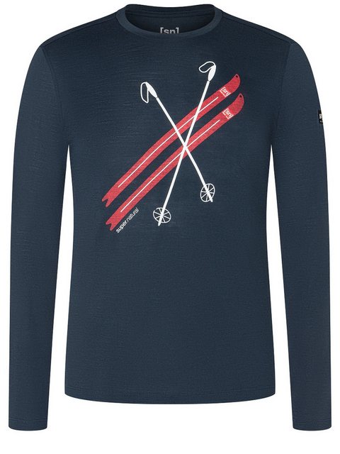 SUPER.NATURAL Sweatshirt für Herren, Merino KRYSSEDE SKI Ski Motiv, casual günstig online kaufen