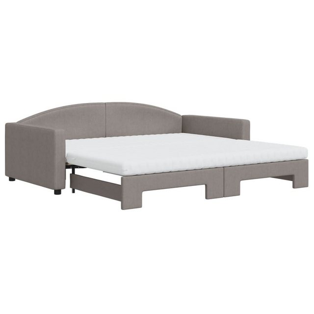 vidaXL Bett, Tagesbett Ausziehbar mit Matratzen Taupe 100x200 cm Stoff günstig online kaufen