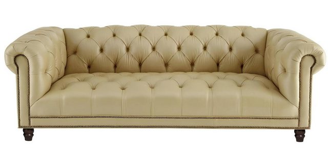 Xlmoebel Sofa Neue moderne Design-Couch in Beige aus Leder für drei Persone günstig online kaufen