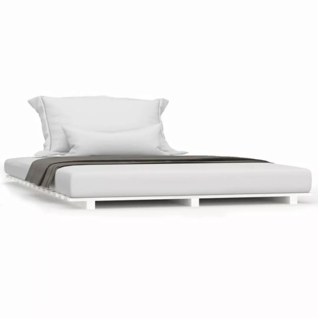 furnicato Bett Massivholzbett Weiß 135x190 cm Kiefer günstig online kaufen