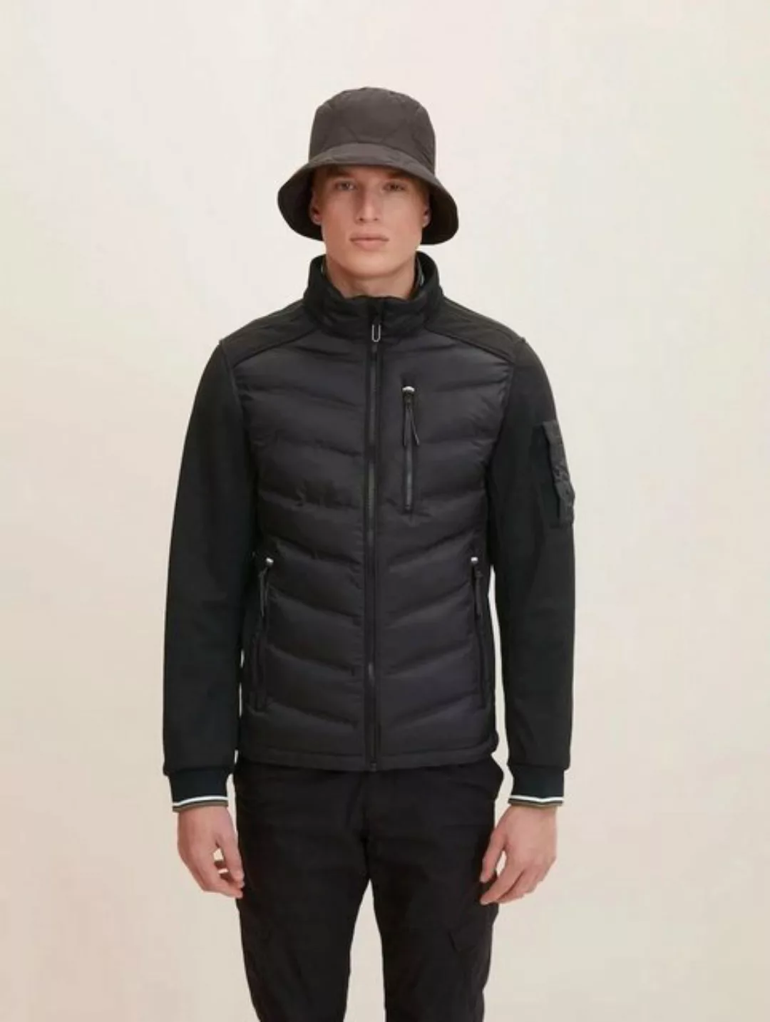 TOM TAILOR Blouson Halb Wattierte Steppjacke ohne Kapuze Outdoor Übergangs günstig online kaufen