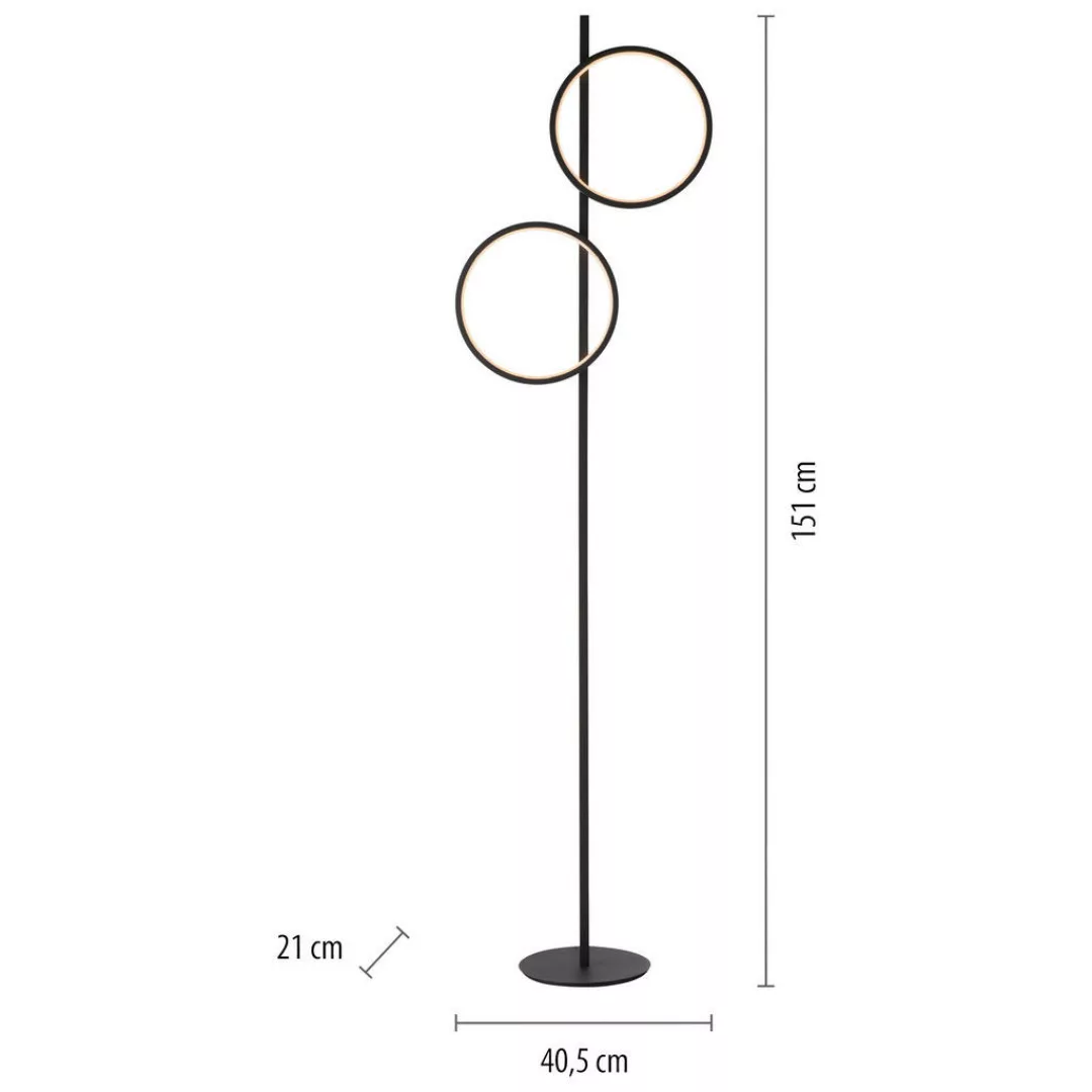 Just Light LED Stehleuchte schwarz Eisen 2 Brennstellen günstig online kaufen