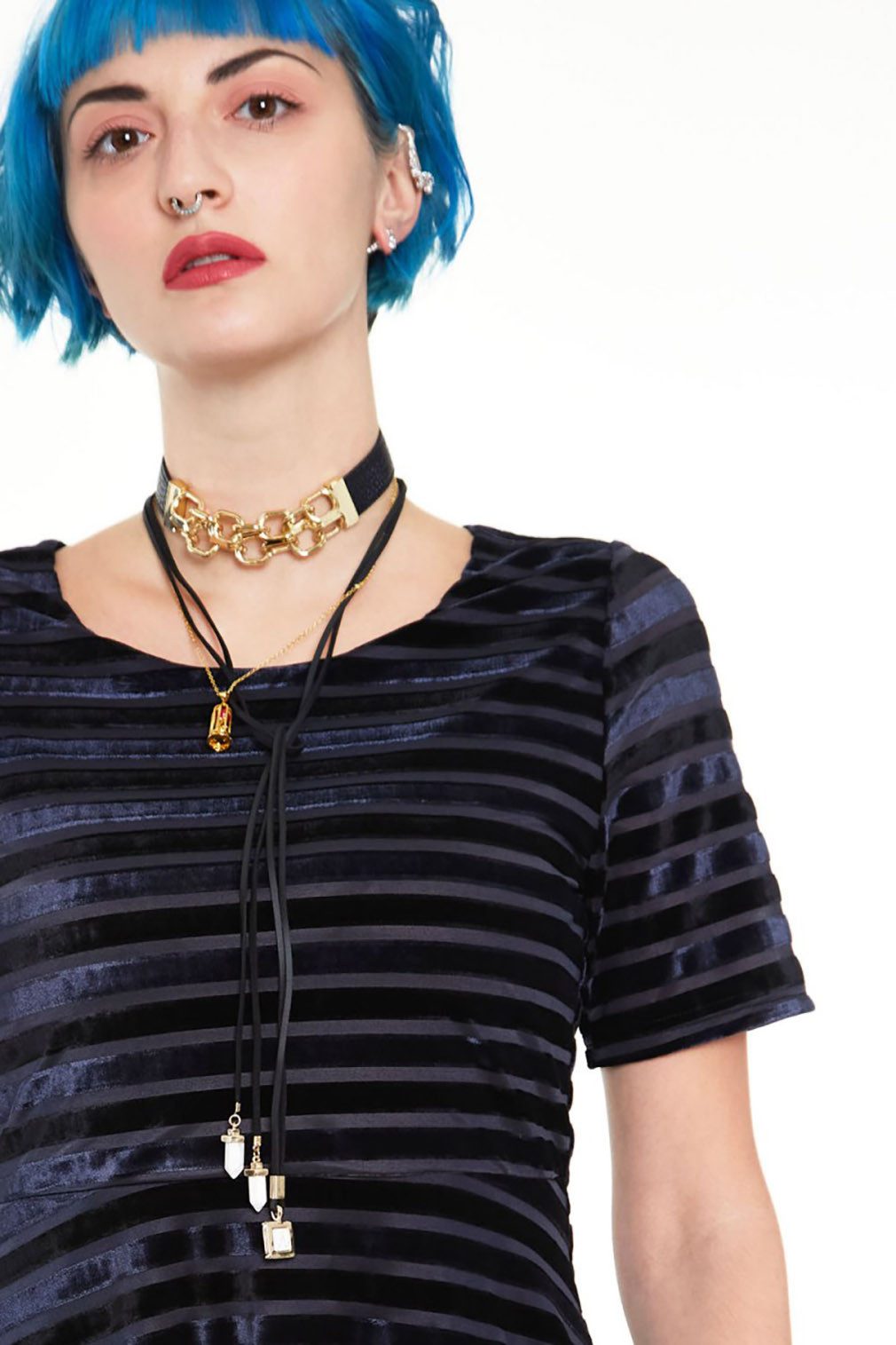 Jawbreaker Minikleid Black Velvet Stripe Gothic günstig online kaufen