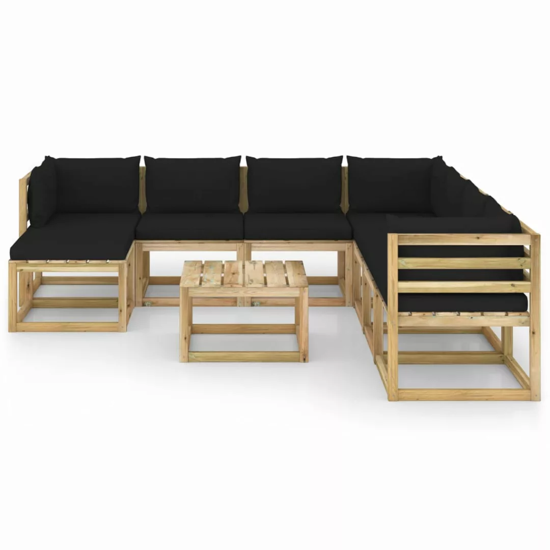 9-tlg. Garten-lounge-set Mit Kissen Imprägniertes Kiefernholz günstig online kaufen