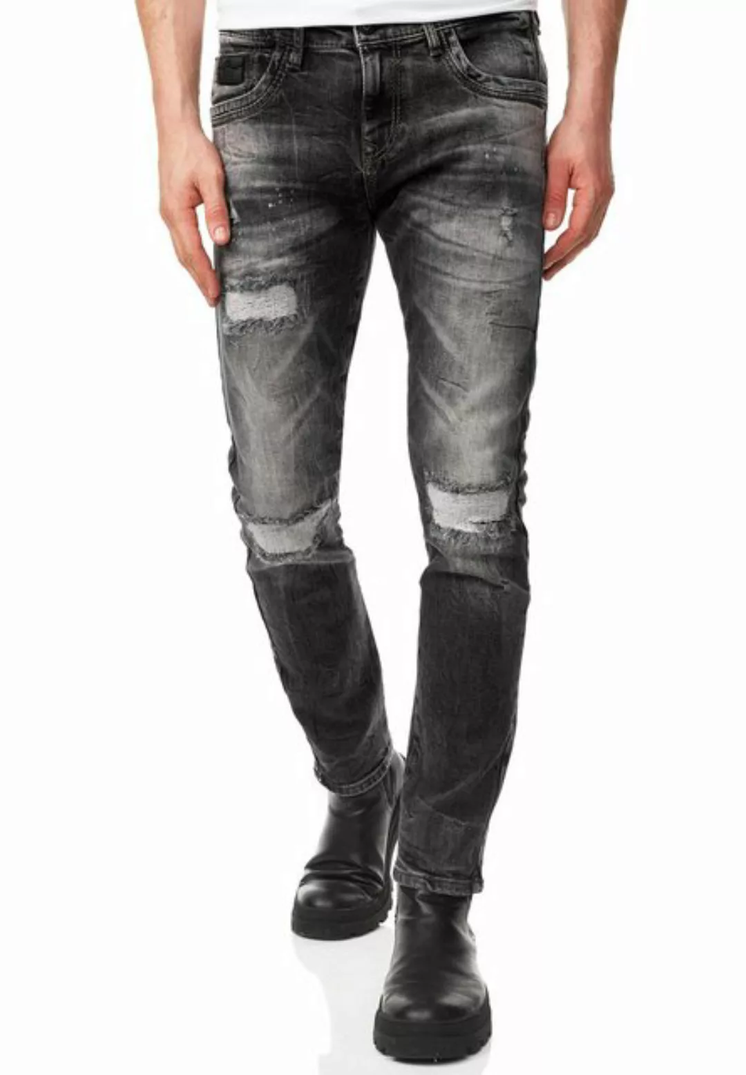 Rusty Neal Straight-Jeans "YAMATO", mit farblich abgesetzten Nähten günstig online kaufen