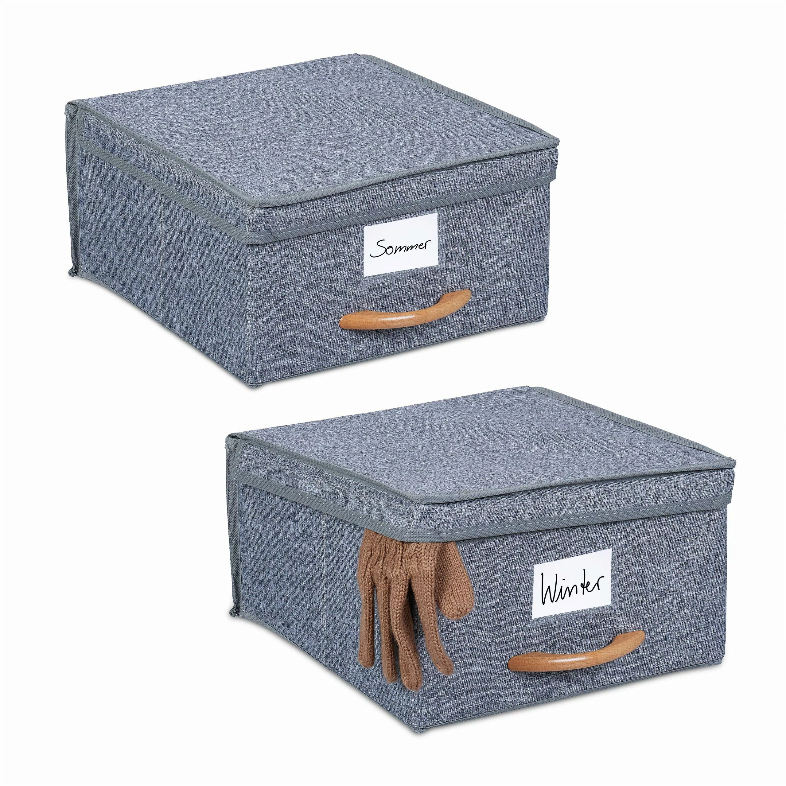 relaxdays Aufbewahrungsbox mit Deckel 2er Set günstig online kaufen