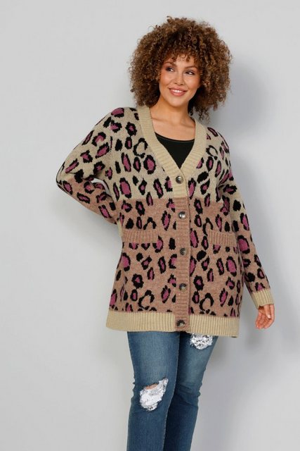 MIAMODA Strickjacke Strickjacke Colorblocking Animalmuster günstig online kaufen