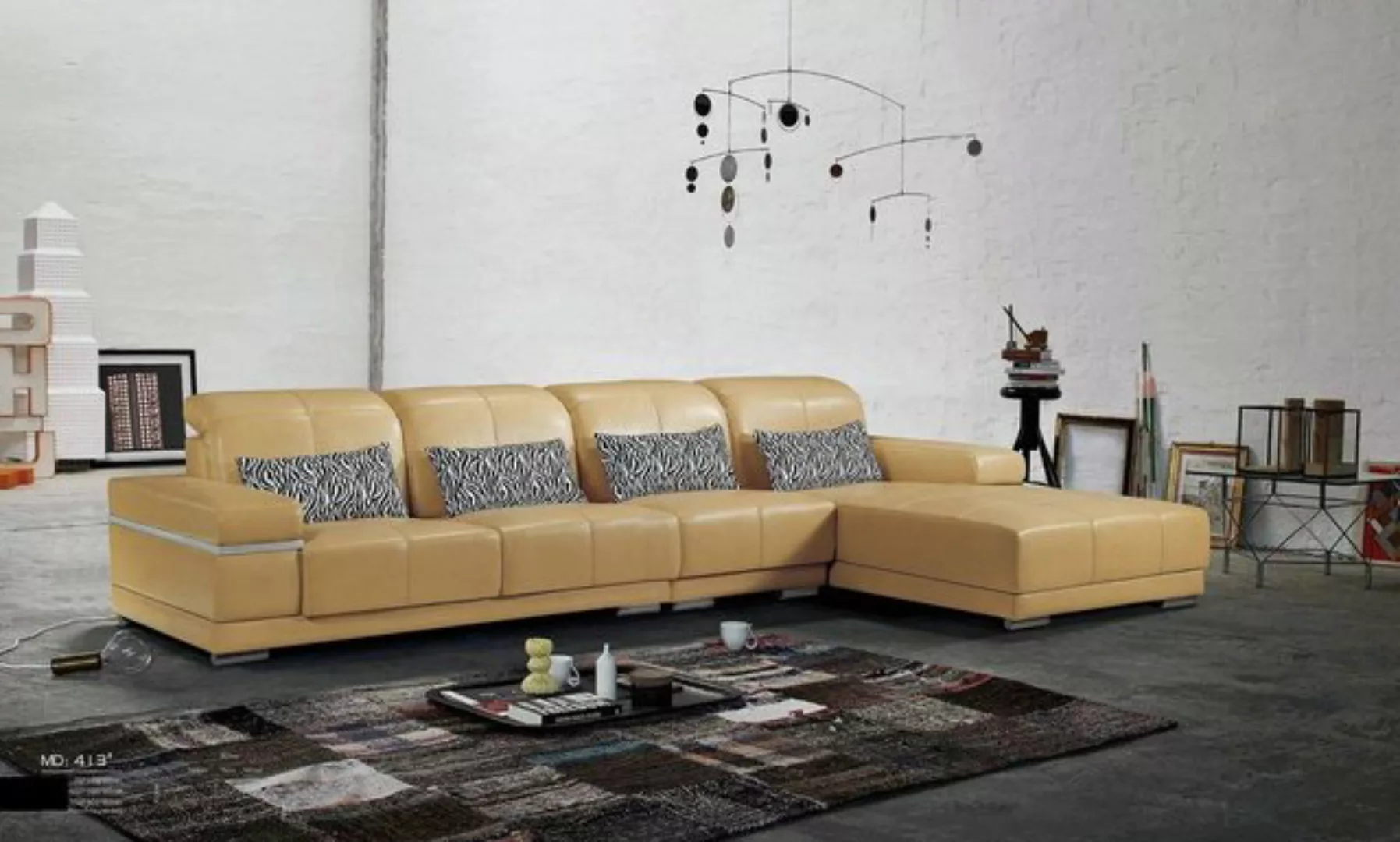 JVmoebel Ecksofa, Couch Eck Sofa Leder Sitz Polster Garnitur Wohn Zimmer La günstig online kaufen