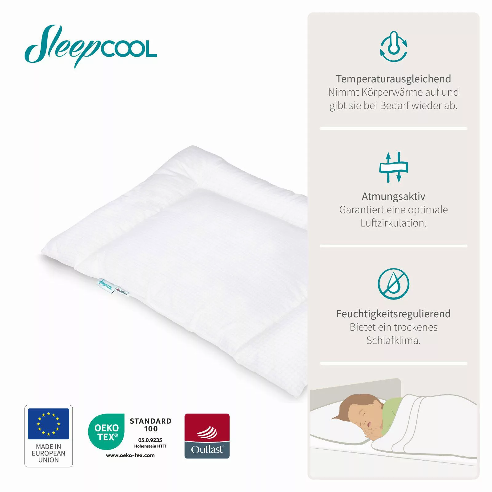 SleepCOOL Schlafkissen Cool.KIDS Kissen 40x60cm, temperaturregulierend, günstig online kaufen