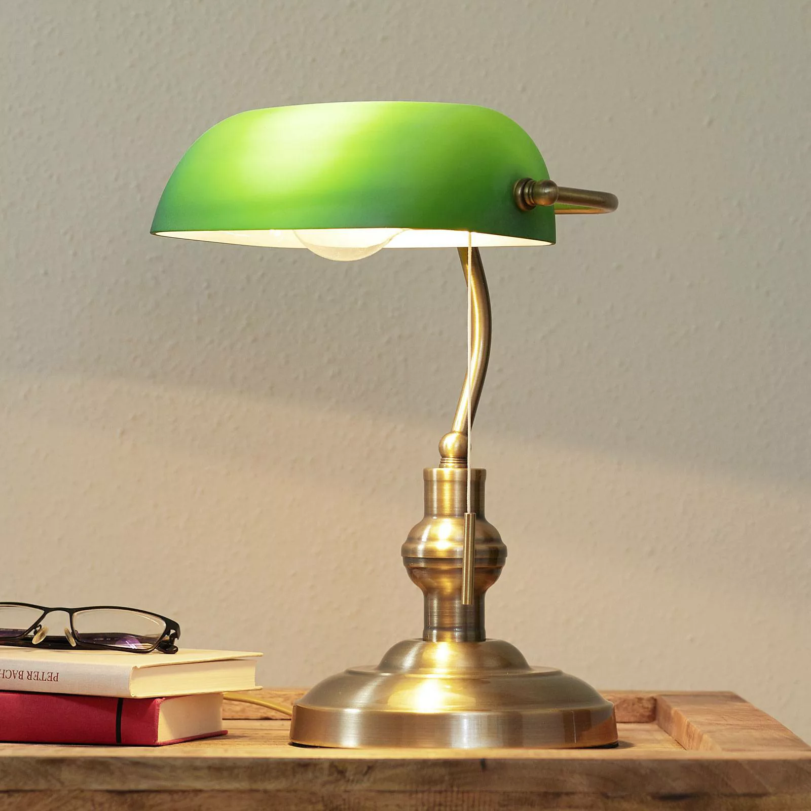 Milenka - Schreibtischlampe mit grünem Schirm günstig online kaufen