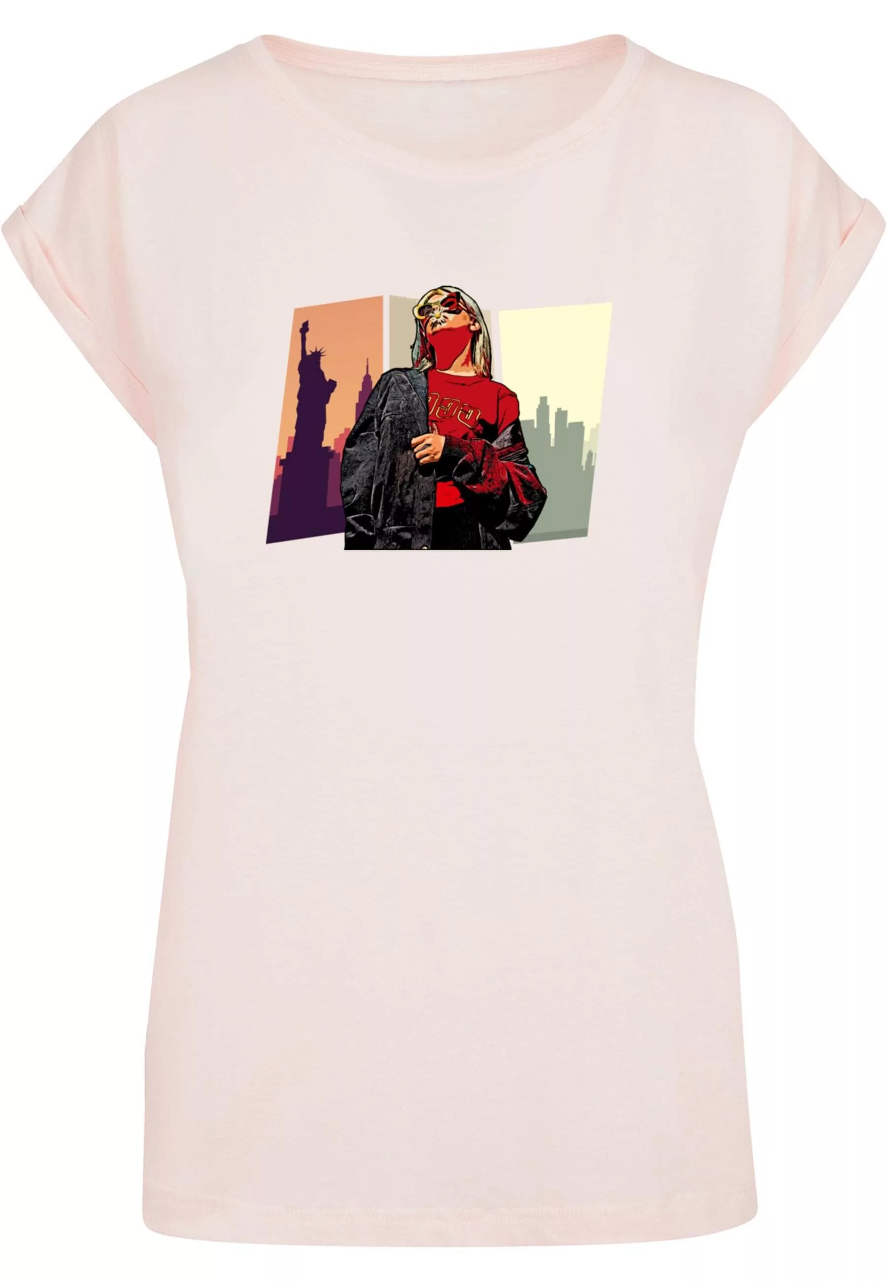 Merchcode T-Shirt "Merchcode Damen Laides Grand Red Girl Extended Shoulder günstig online kaufen