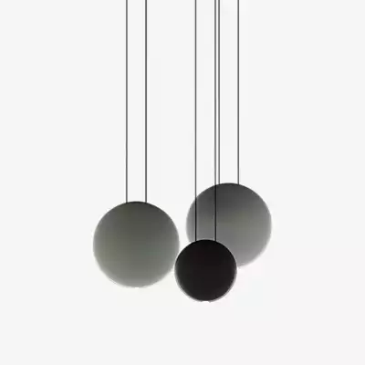 Vibia Cosmos 2510 Pendelleuchte LED 3-flammig, grün/dunkelbraun/hellgrau - günstig online kaufen