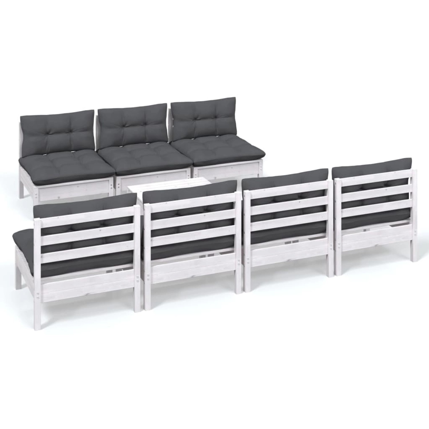 vidaXL 8-tlg Garten-Lounge-Set mit Anthrazit Kissen Kiefernholz Modell 7 günstig online kaufen