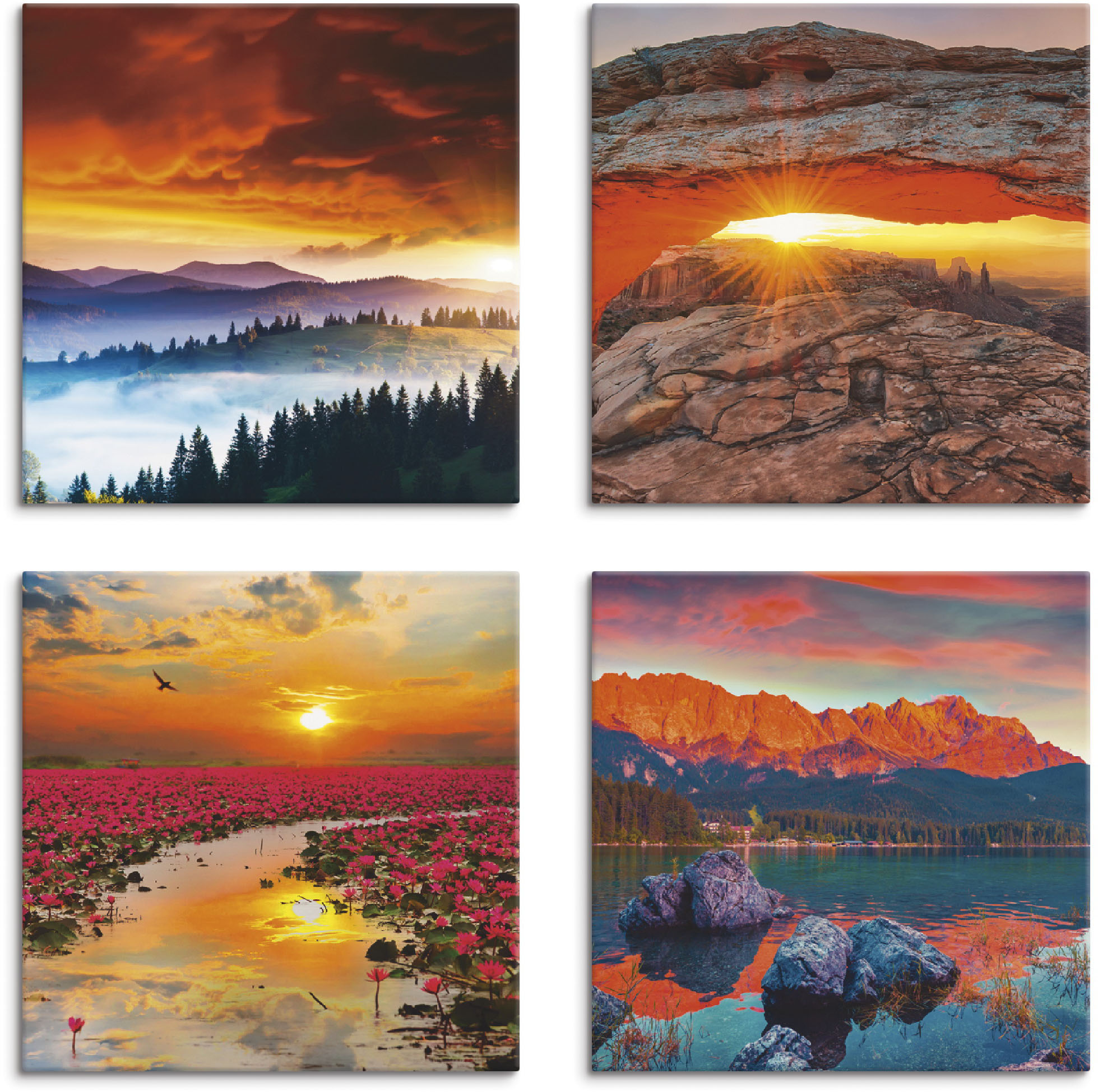 Artland Leinwandbild »Himmel Iconic Mesa Arch Lotus Sommer«, Sonnenaufgang günstig online kaufen