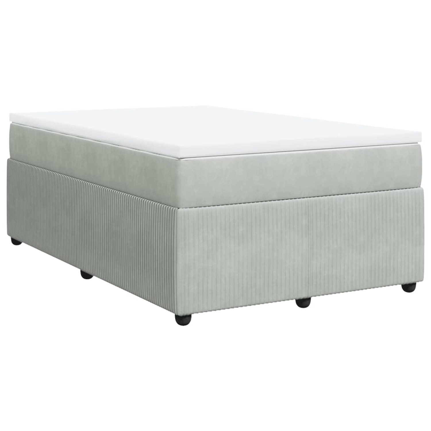 vidaXL Boxspringbett mit Matratze Hellgrau 120x200 cm Samt2104278 günstig online kaufen