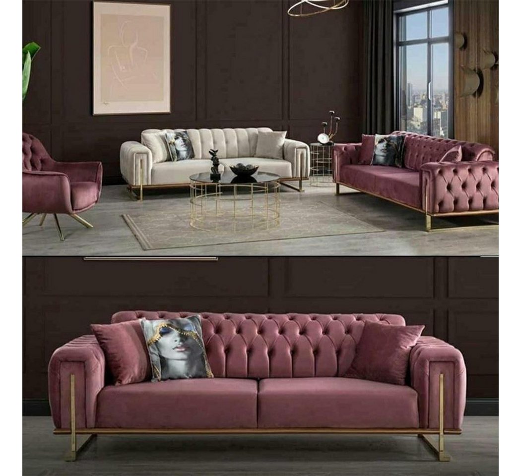 Xlmoebel Sofa Luxuriöses Designer Chesterfield Sofa mit 2 Polstercouchen fü günstig online kaufen