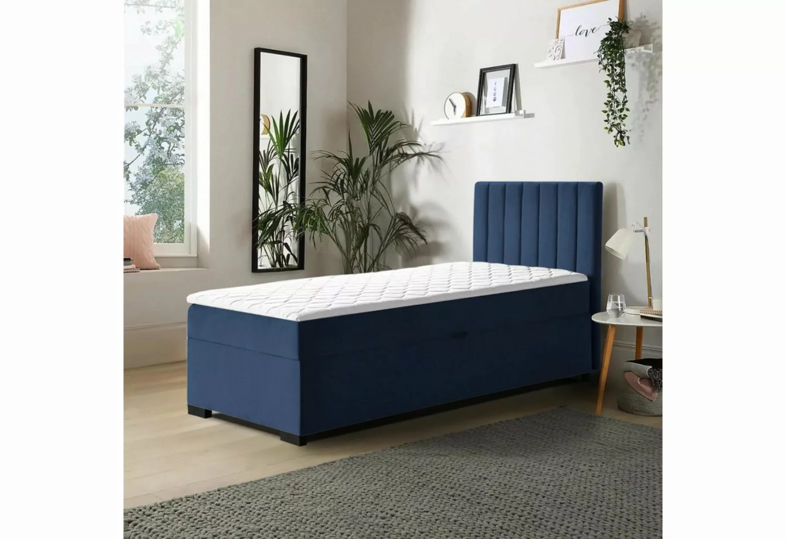 Beautysofa Boxspringbett Eric (kleines Bett, inkl. Federkernmatratze, Toppe günstig online kaufen