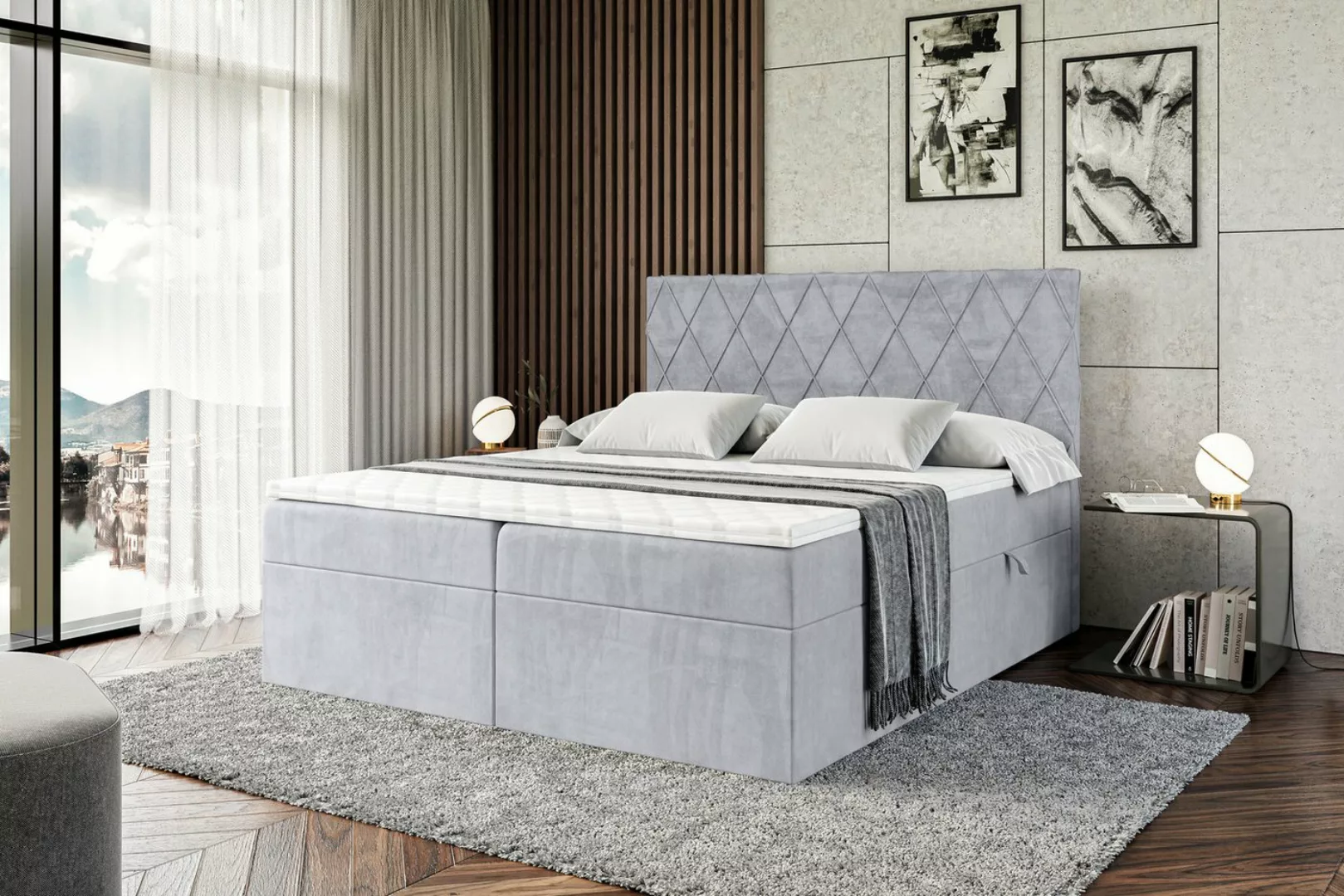 ALTDECOR Boxspringbett LEPARO (Multipocket-Matratze H4. H3 Matratze Bonellf günstig online kaufen