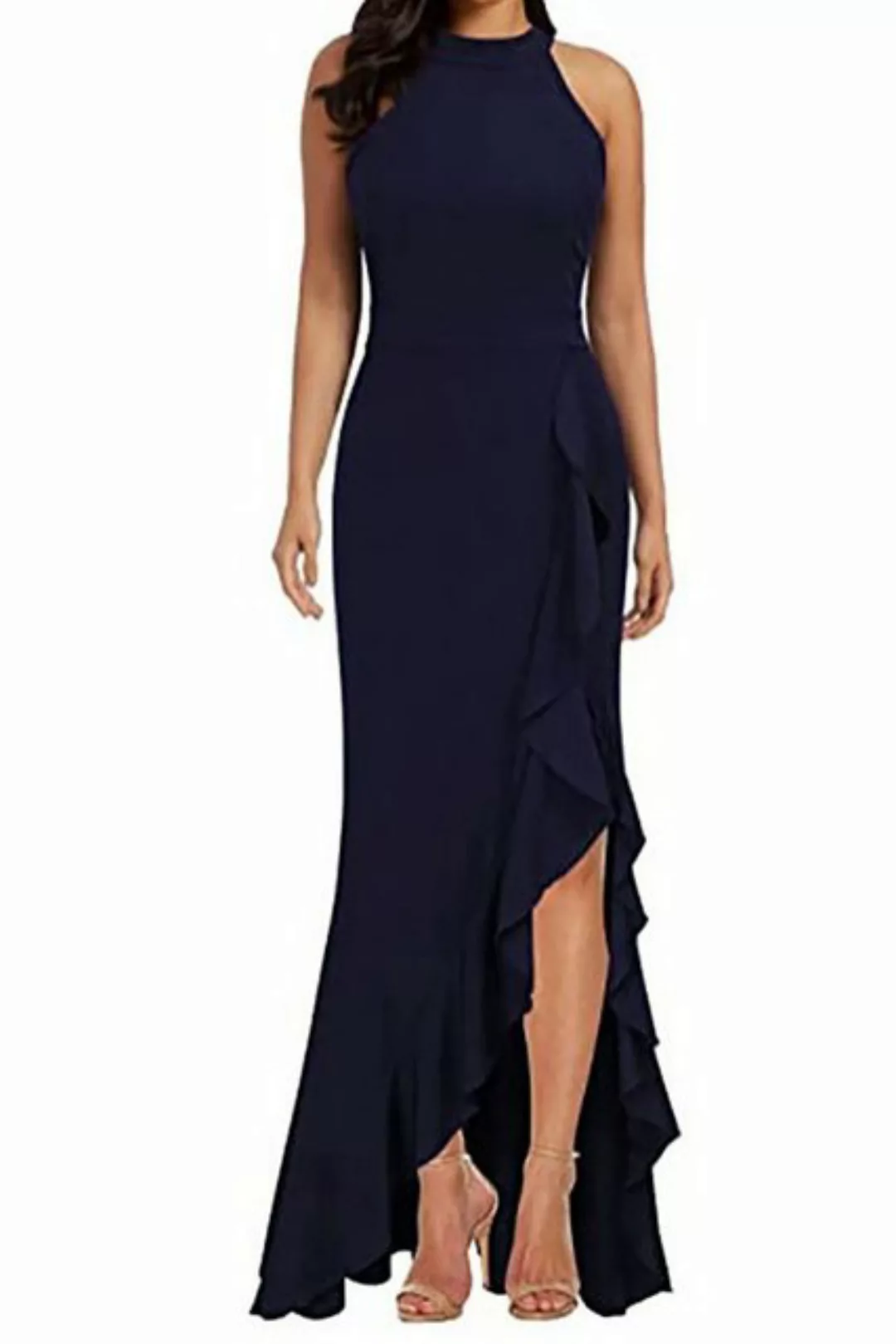 B.X Abendkleid Damen hohe Taille Abendkleid Freizeit einfarbig Strandkleide günstig online kaufen