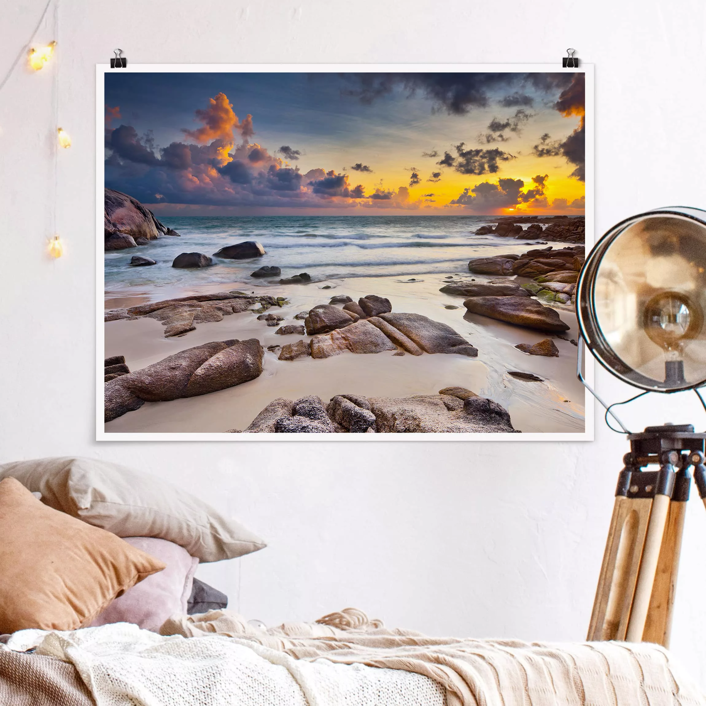 Poster Strand - Querformat Strand Sonnenaufgang in Thailand günstig online kaufen