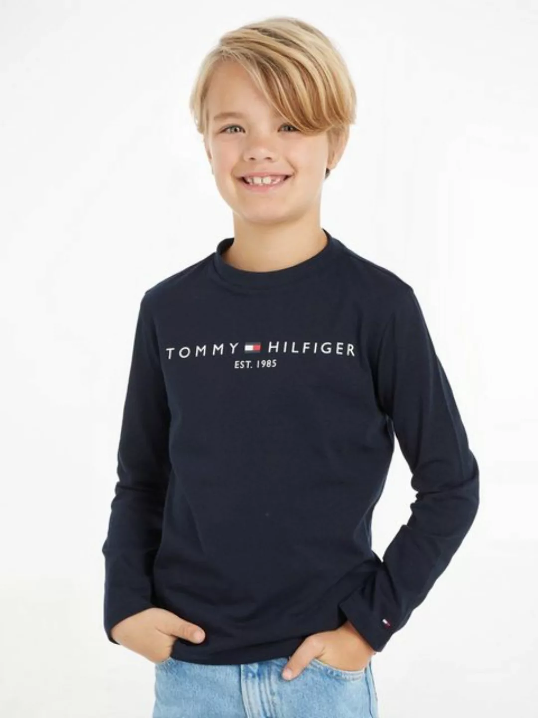 Tommy Hilfiger Langarmshirt ESSENTIAL TEE L/S mit Logoschriftzug günstig online kaufen