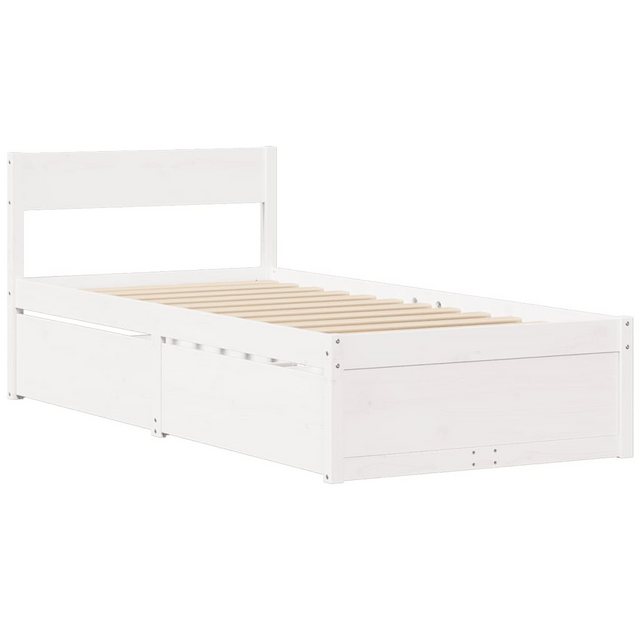 vidaXL Bett Massivholzbett ohne Matratze Weiß 75x190 cm Kiefernholz günstig online kaufen