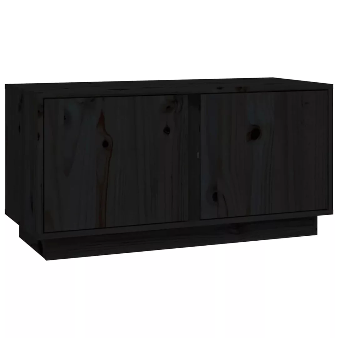 Vidaxl Tv-schrank Schwarz 80x35x40,5 Cm Massivholz Kiefer günstig online kaufen