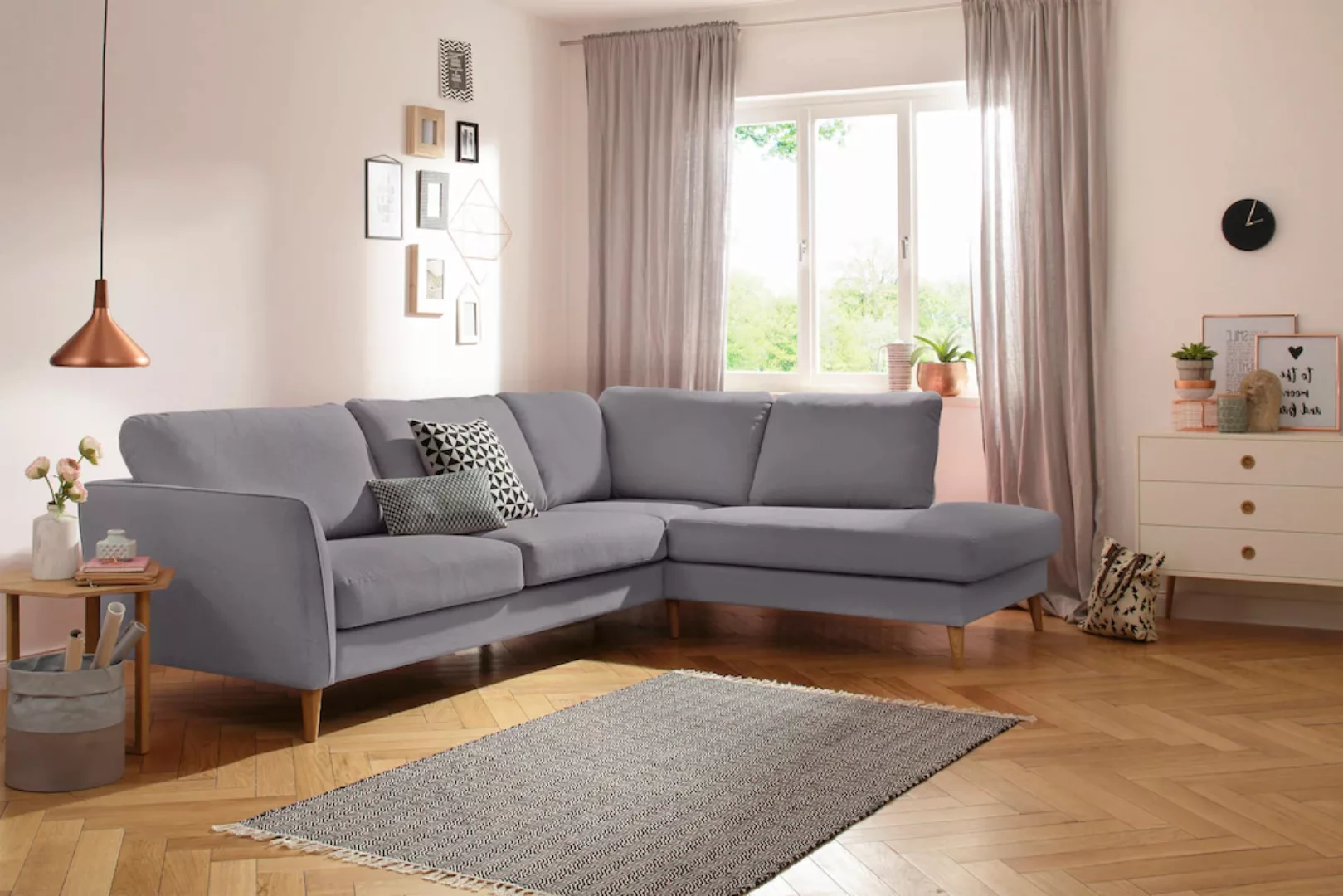 Home affaire Ecksofa MARSEILLE 278/202 cm, L-Form, Ottom. rechts/links, mit günstig online kaufen