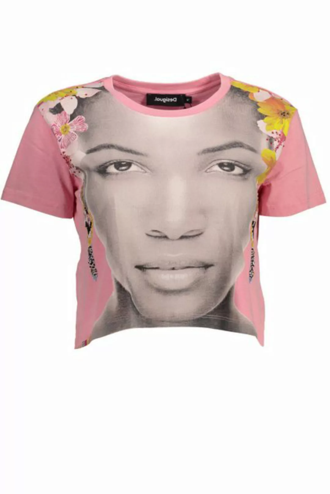 Desigual T-Shirt Rosa Damen-Kurzarm-T-Shirt mit Applikationen und günstig online kaufen