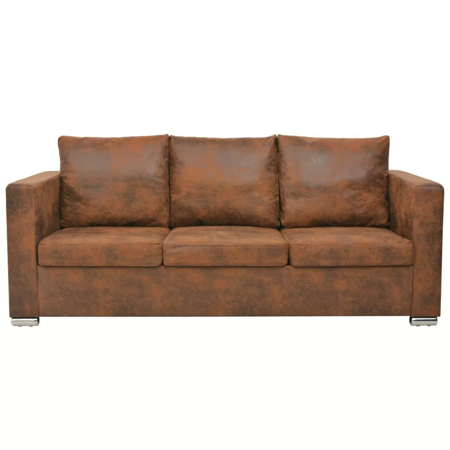 3-sitzer Sofa 191 X 73 X 82 Cm Künstliches Wildleder günstig online kaufen