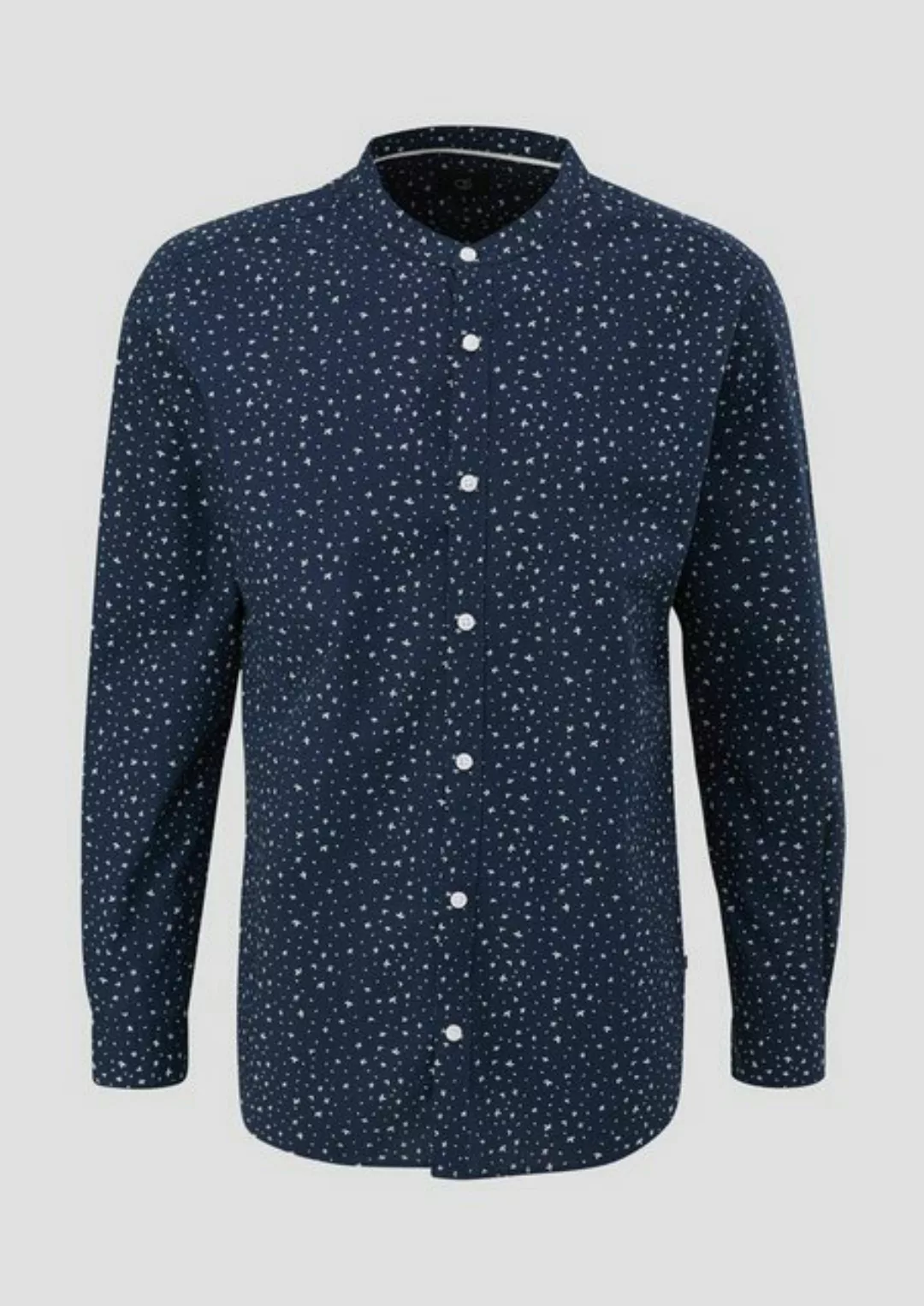 QS Langarmhemd Baumwollhemd mit All-over-Print günstig online kaufen