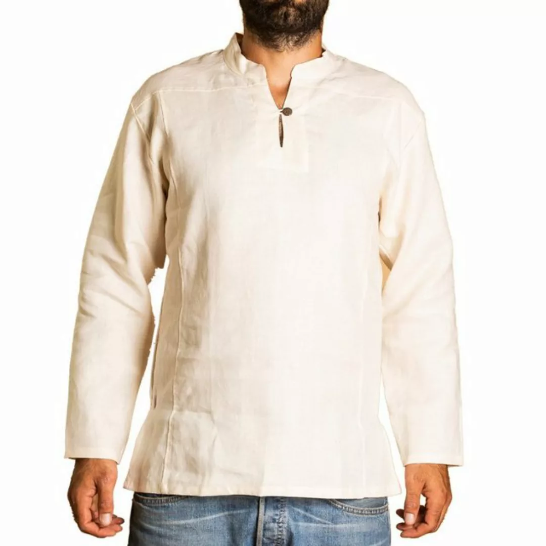 PANASIAM Kurzarmhemd Fischerhemd aus 100% Hanf mit Holzknopf für Herren leg günstig online kaufen