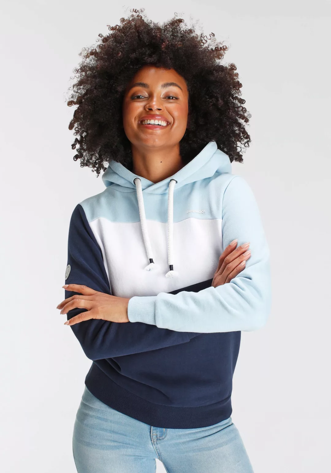 KangaROOS Hoodie Langarm, lockere Passform, Colorblocking-Optik günstig online kaufen