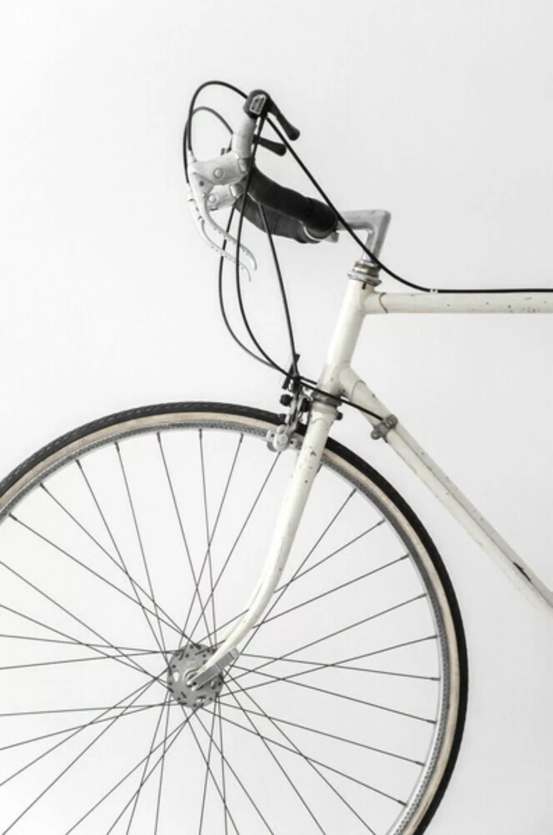 Poster / Leinwandbild - White Minimal Bicycle Love günstig online kaufen