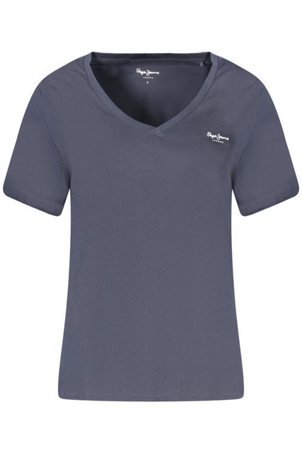 Pepe Jeans T-Shirt Damen Kurzarm T-Shirt Blau mit V-Ausschnitt aus günstig online kaufen