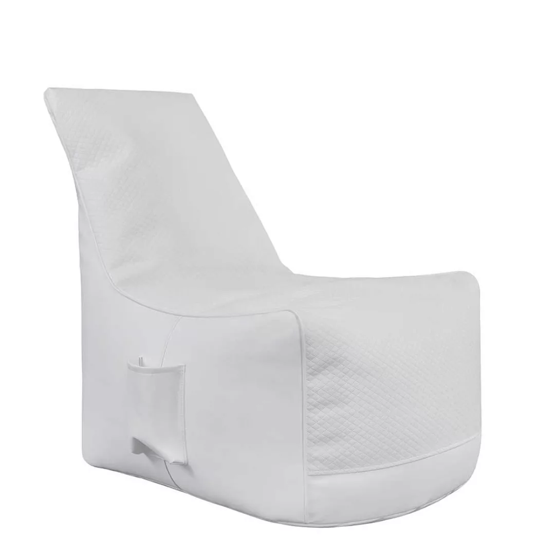 Sitzsack mit Rückenlehne in Weiß Kunstleder günstig online kaufen