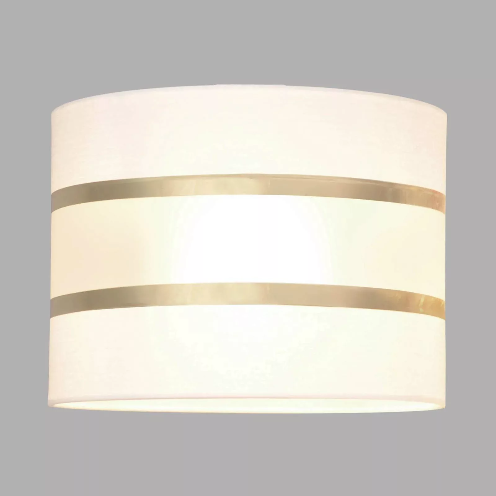Lampenschirm Helen, Ø 20 cm, weiß-gold, Textil günstig online kaufen