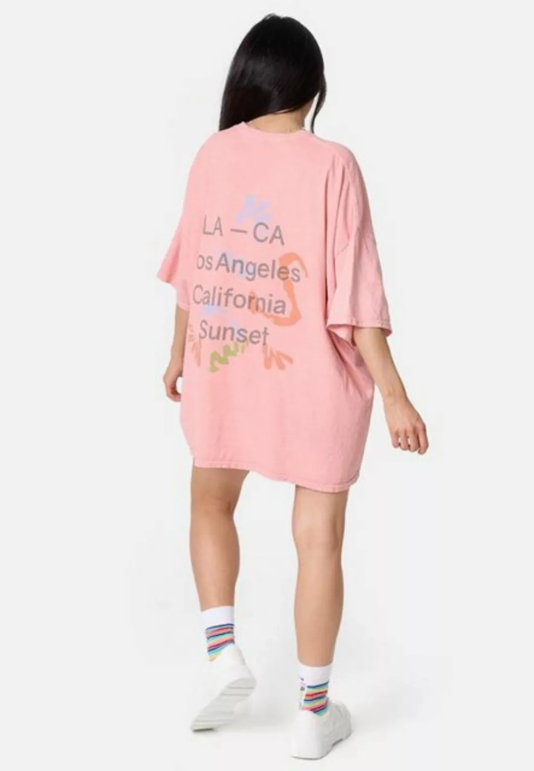 Worldclassca Print-Shirt Worldclassca Oversized T-SHIRT LA Print Washed Tee günstig online kaufen