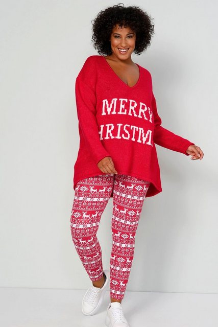 Angel of Style Strickpullover Pullover oversized Merry Christmas V-Ausschni günstig online kaufen