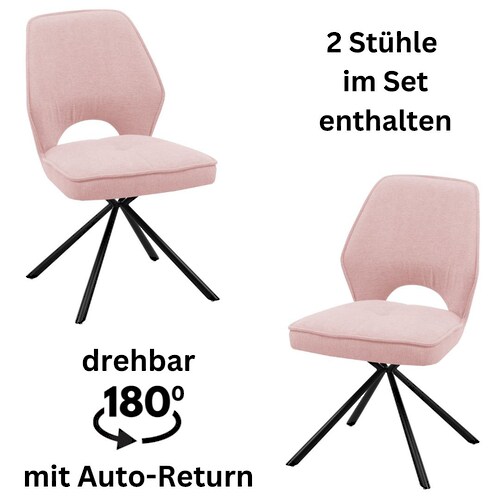 Stolkom Polsterstuhl "Nele", (Set), 2 St., Stoffbezug, 180 grad drehbar mit günstig online kaufen