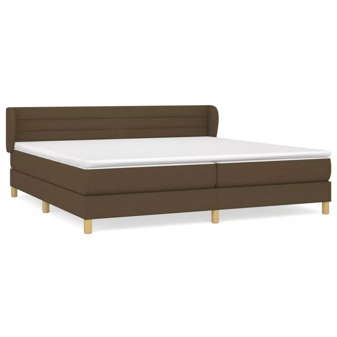 Vidaxl Boxspringbett Mit Matratze Dunkelbraun 200x200 Cm Stoff günstig online kaufen