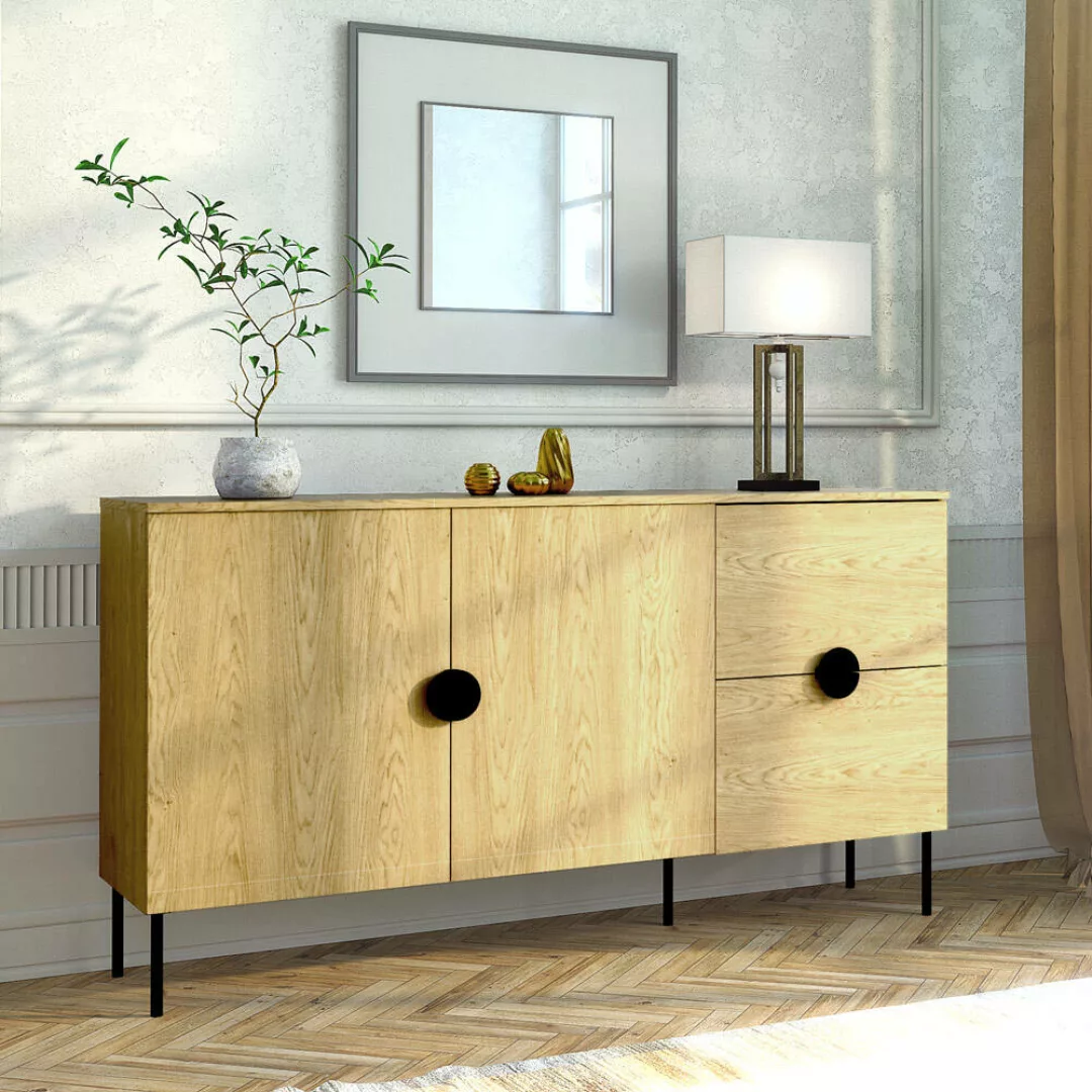 Sideboard in Eiche 160 cm MOLONG-166 günstig online kaufen