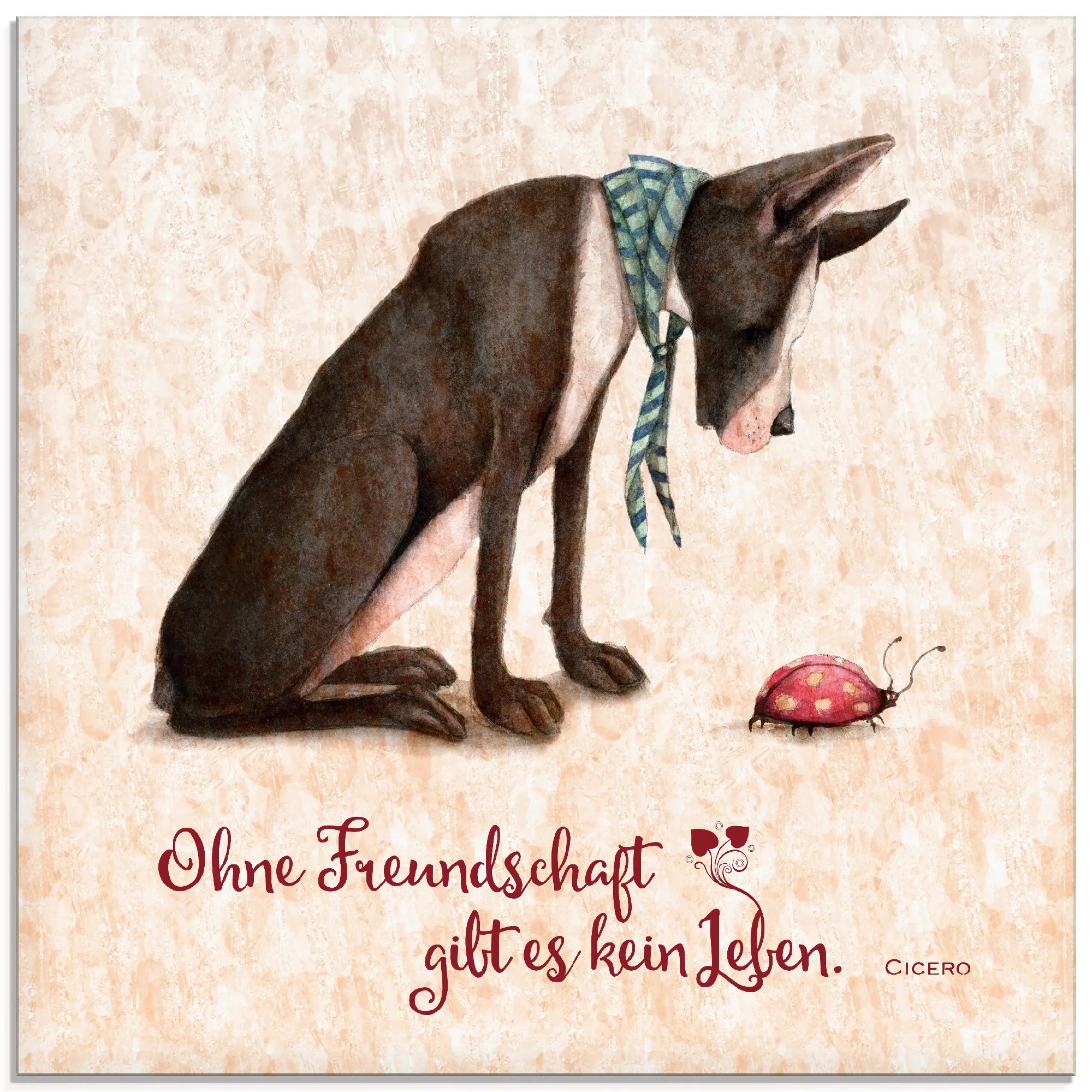 Artland Glasbild "Lebensweisheit Freundschaft", Tiere, (1 St.) günstig online kaufen
