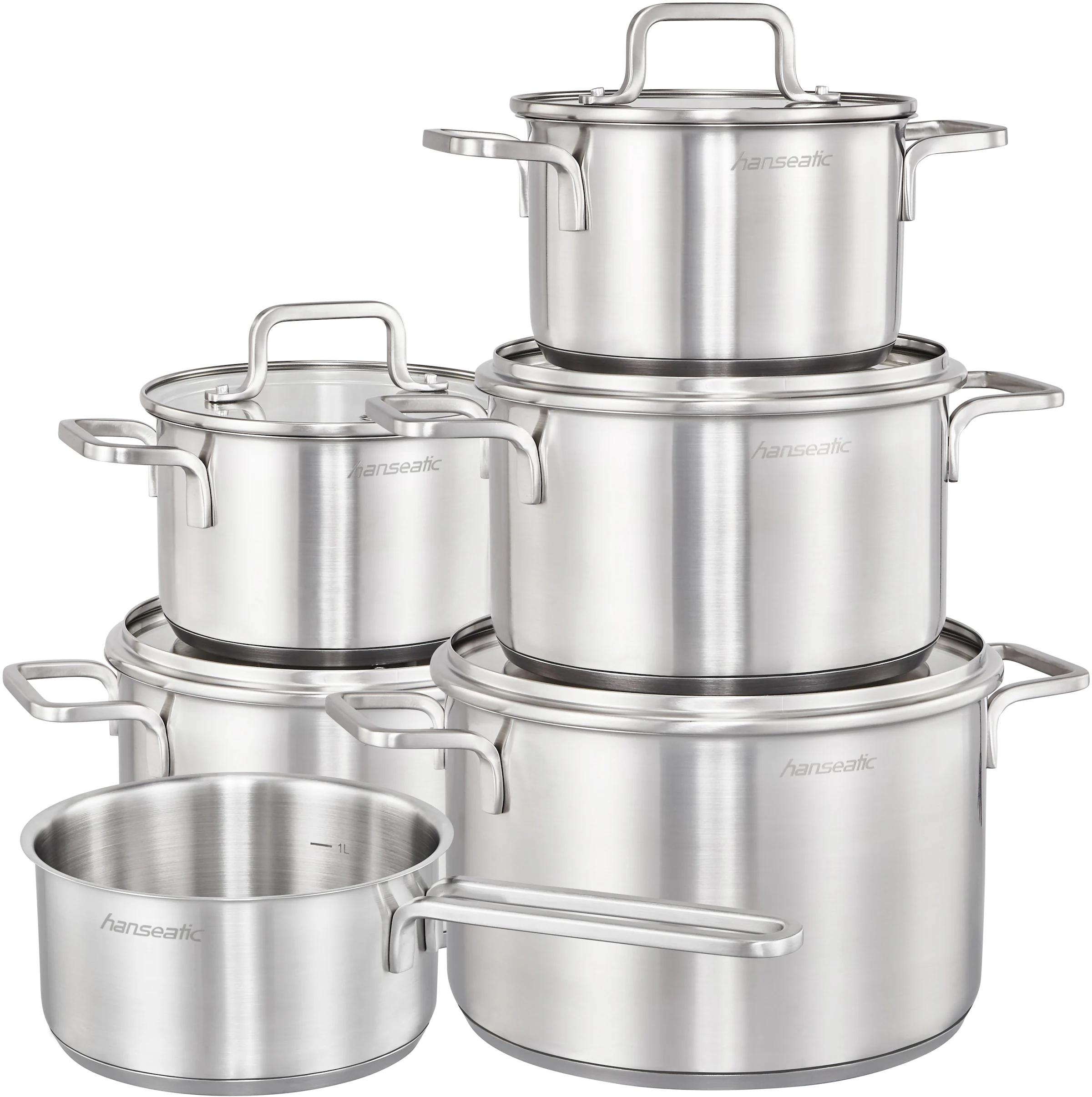 Hanseatic Topf-Set »DAILY«, Edelstahl 18/10, (Set, 11 tlg., Fleischtopf 2x günstig online kaufen