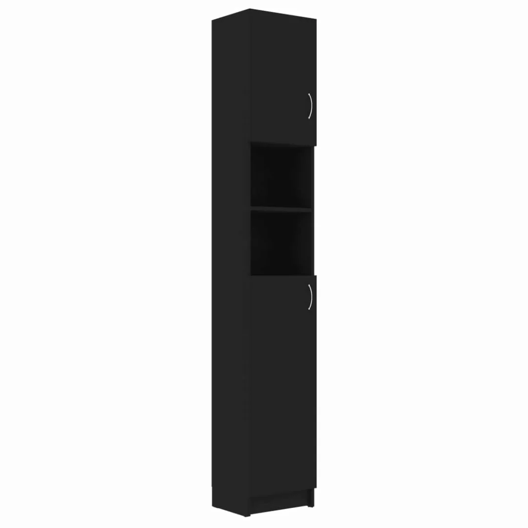 Badezimmerschrank Schwarz 32×25,5×190 Cm Spanplatte günstig online kaufen
