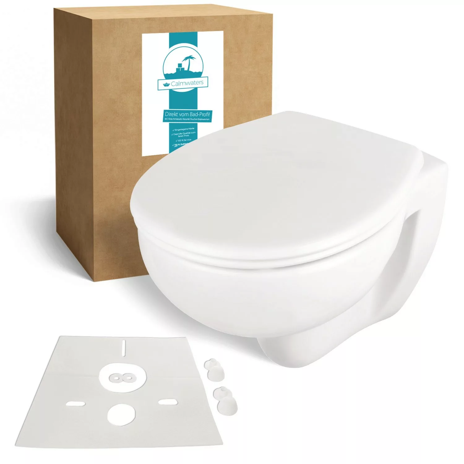 Calmwaters Hänge WC Premium Spülrandlos Set WC-Sitz Schallschutz 08AB3131 günstig online kaufen
