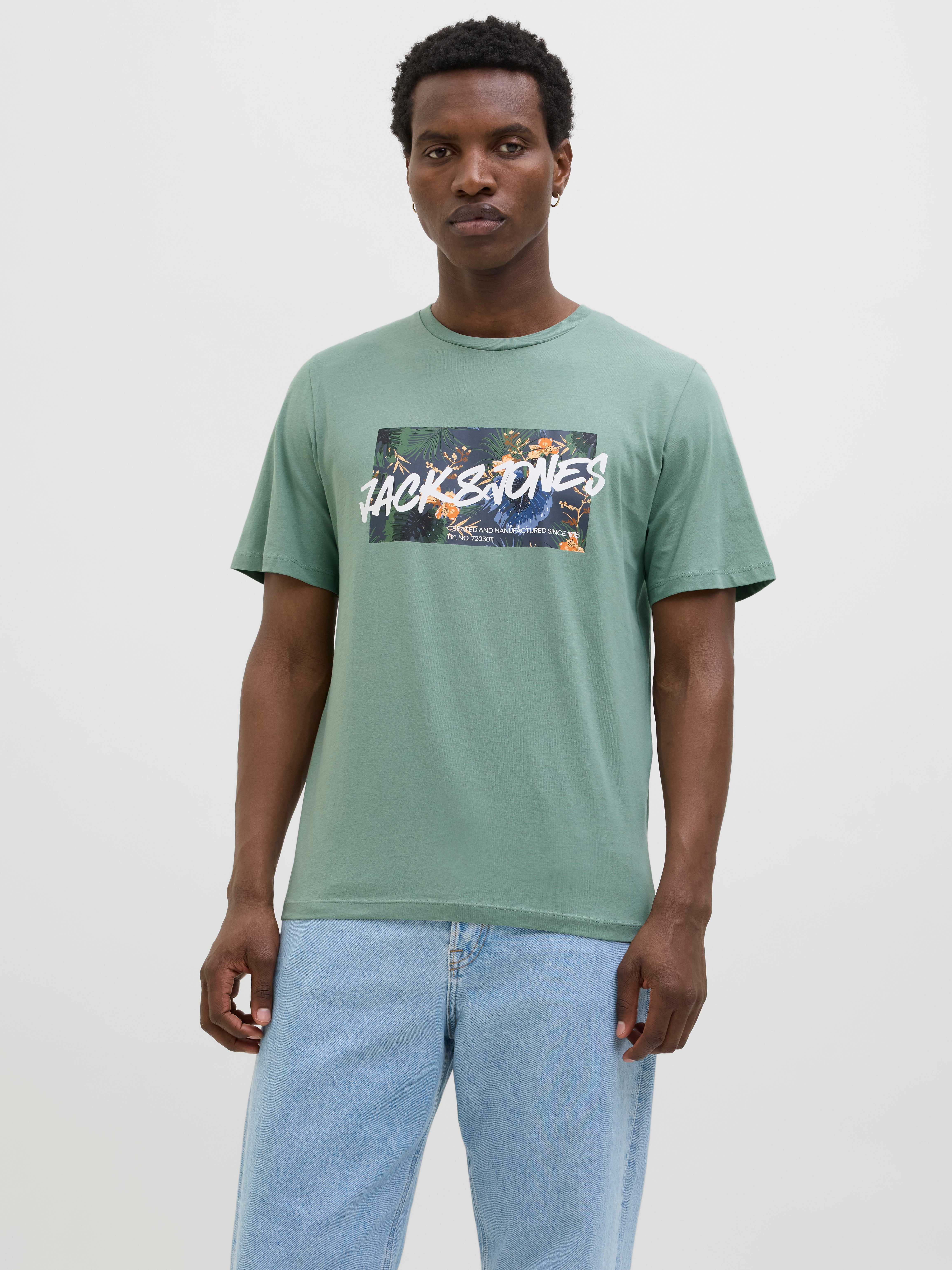 Jack & Jones Print-Shirt "JJHAWAII SHAPE TEE SS CREW NECK" günstig online kaufen
