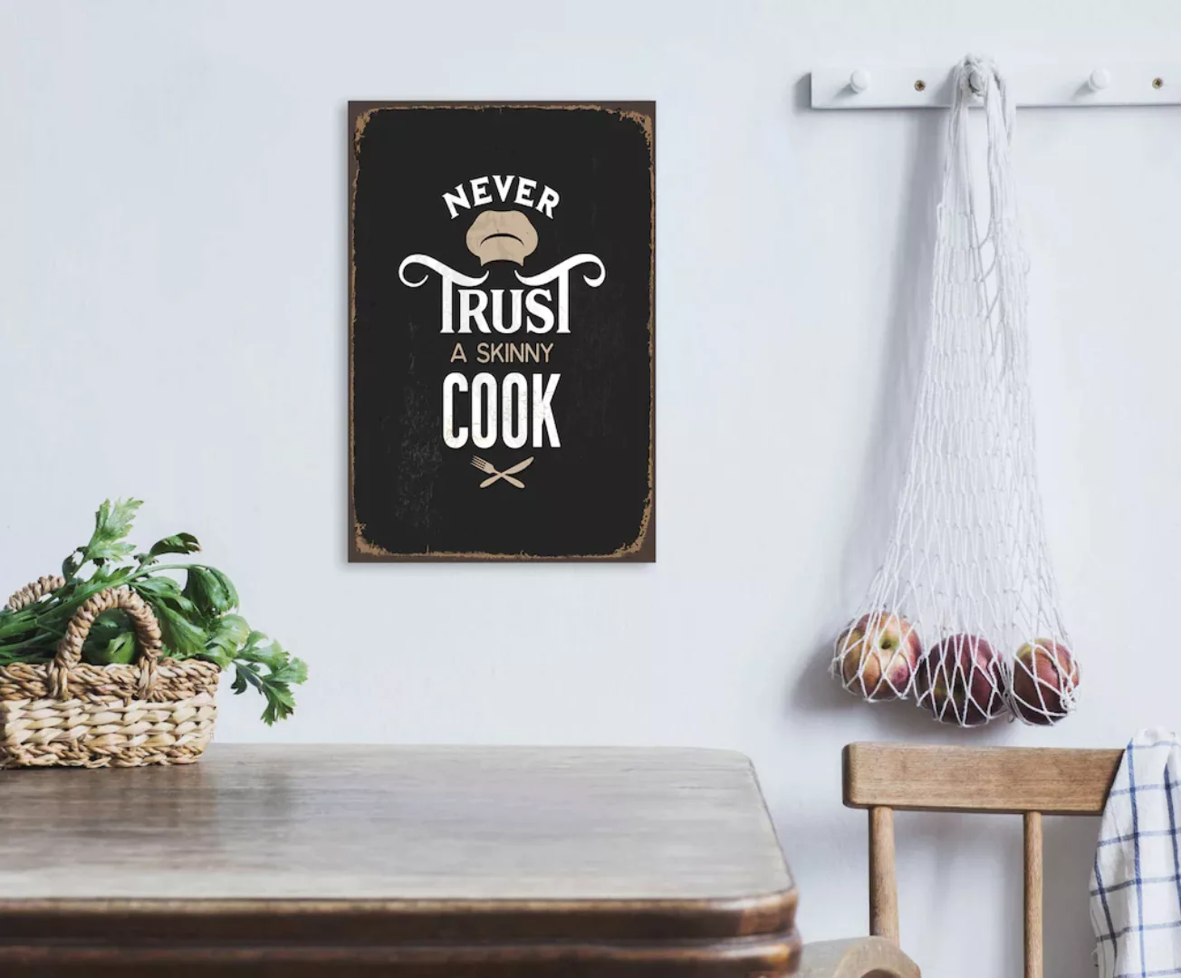 queence Metallbild "Skinny Cook", Schriftzüge, (1 St.) günstig online kaufen